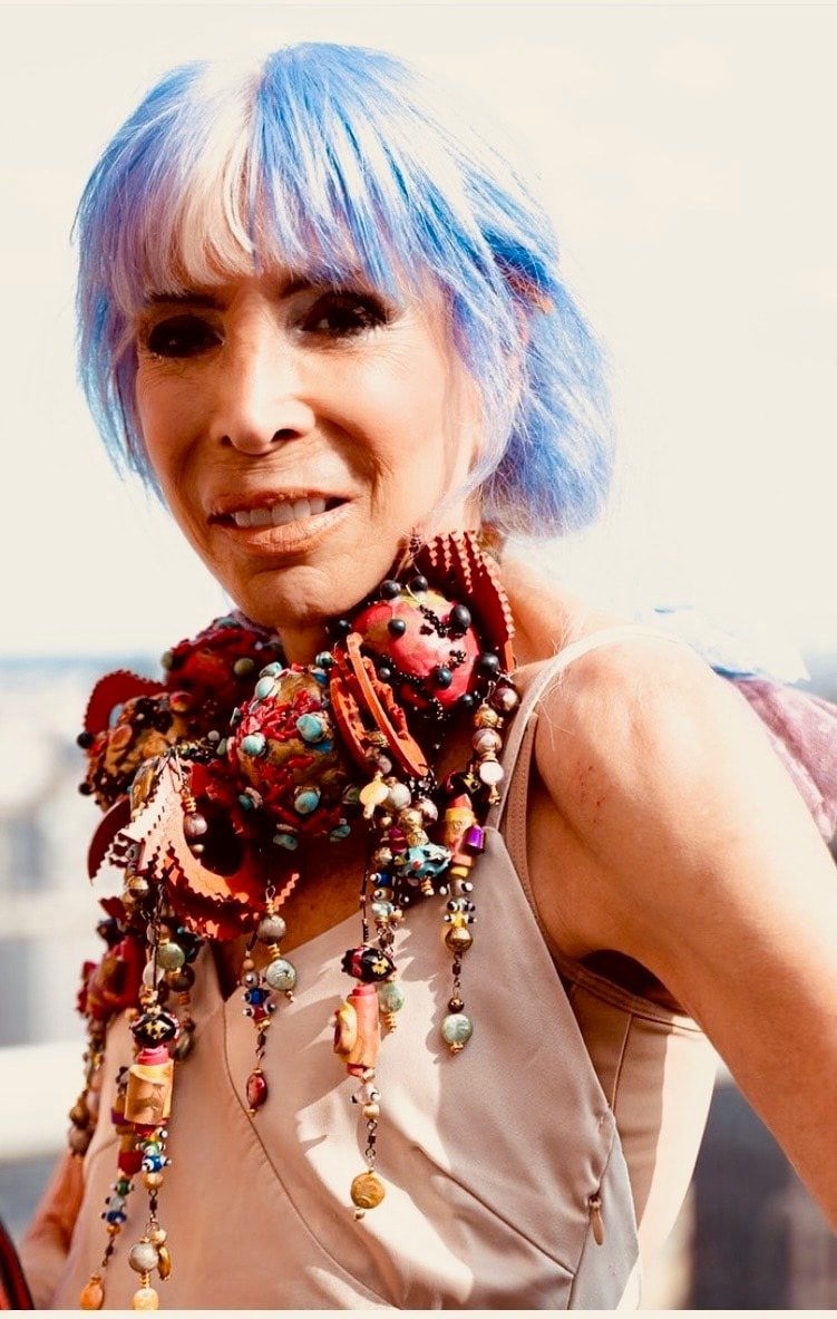 Sara Gay, photographed wearing her own jewelry